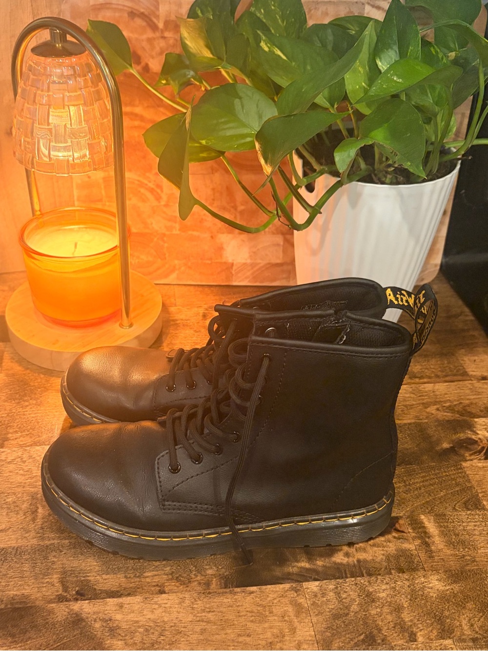 Dr. Martens Black Lace-Up/Zip Leather Boots